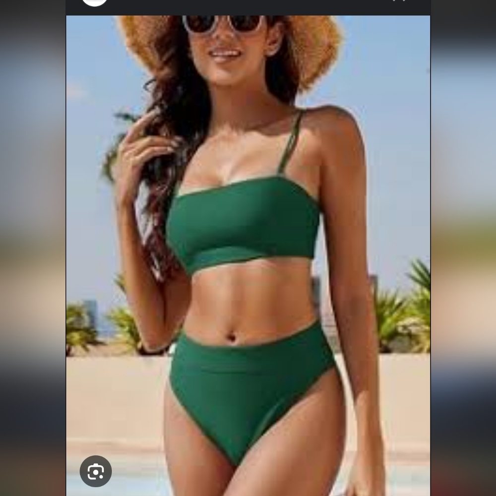 NWOT Green Women's Highwaisted Bikini Set